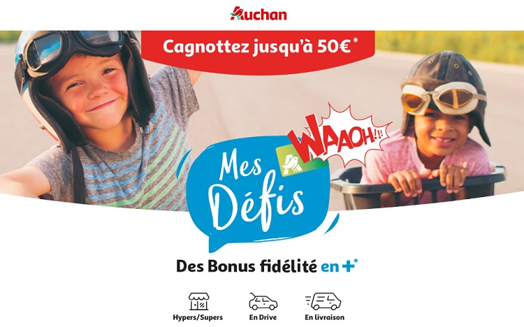 Défis Waaoh 2021 : cagnottez jusqu'à 50€ sur votre carte Auchan !