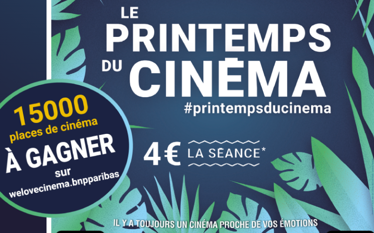 Bon plan: Jeu BNP Paribas: 15000 places de cinéma à gagner (Printemps du Cinéma)